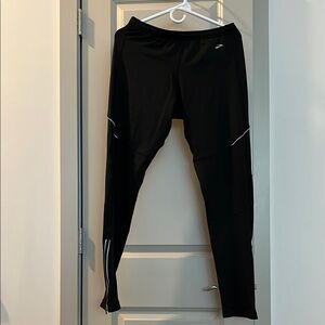 Mens Brooks Black Leggings with White Detailing